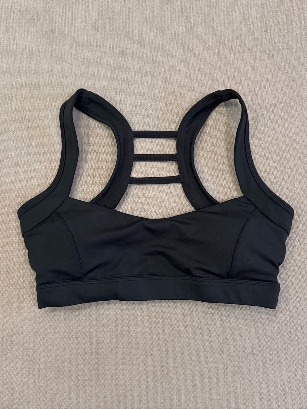 NWOT Black Strappy Back Sports Bra